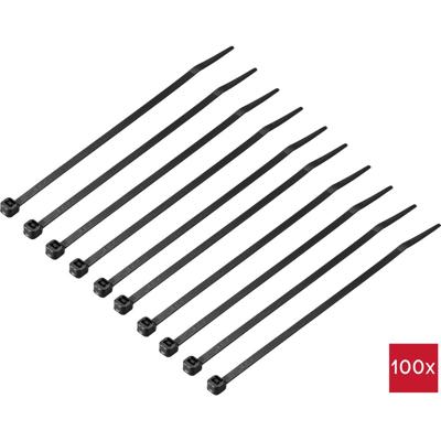 TRU COMPONENTS TC-12533324 Kabelbinder 150 mm 3.6 mm Zwart Bestand tegen kou 100 stuk(s)