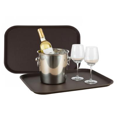 Gerimport Horeca Dienblad - 2x - antislip - bruin - kunststof - 51 x 39 cm