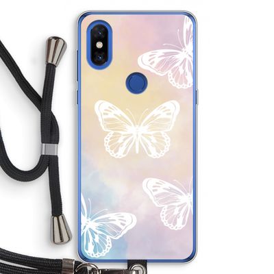 White butterfly: Xiaomi Mi Mix 3 Transparant Hoesje met koord