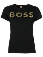 BOSS t-shirt en coton à logo orné de sequins - Noir - thumbnail