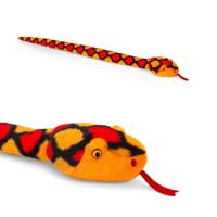 Keel Toys slang knuffel - pluche - rood - 100 cm - dier - cadeau Knuffelbeest - reptiel