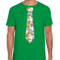 Cadeau T-shirt voor heren - geld stropdas - groen - verjaardag