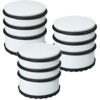 5x Stuks ronde deurstopper wit 7 x 7,5 cm van metaal - thumbnail