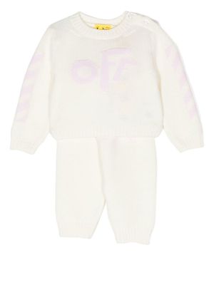 Off-White Kids ensemble pull-pantalon à rayures Diag - Blanc