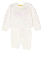 Off-White Kids ensemble pull-pantalon à rayures Diag - Blanc