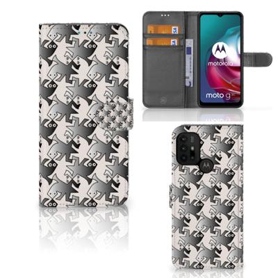 Motorola Moto G10 | G20 | G30 | Telefoonhoesje | Met pasjeshouder | Salamander Grey