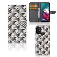 Motorola Moto G10 | G20 | G30 | Telefoonhoesje | Met pasjeshouder | Salamander Grey