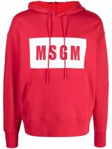 MSGM hoodie à logo imprimé - Rouge