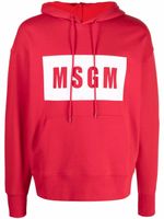 MSGM hoodie à logo imprimé - Rouge - thumbnail