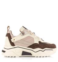 DWRS PLUTO off white dark brown Leer Dames