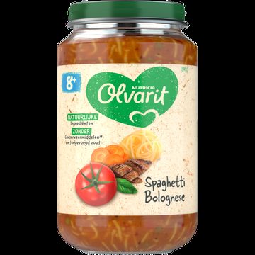 Olvarit Spaghetti Bolognese 8+ Maanden 200 g bij Jumbo