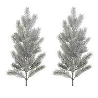4x stuks kersttakken/dennentakken 20 cm groen met sneeuw kerstversiering