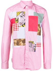 Junya Watanabe MAN chemise à design patchwork - Rose