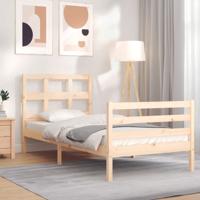 Bedframe met hoofdbord massief hout