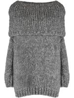 Wild Cashmere pull en maille épaisse à ourlet retroussé - Gris