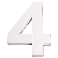 Piepschuim cijfer 4 jaar - H25 cm - hobby/knutselmateriaal - DIY - Knutselen - Cijfers zelf maken