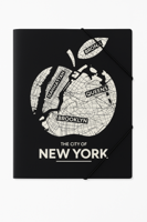 Set van 3 - Documentenmap A4 (Elastomap) - New York Big Apple Design - 24×31 cm - 3 kleppen & hoekelastiek