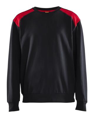 Blåkläder Sweatshirt bicolour 35801158 | Zwart/Rood | Maat XL - 7330509809211