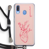 Blooming Heart: Samsung Galaxy A40 Transparant Hoesje met koord