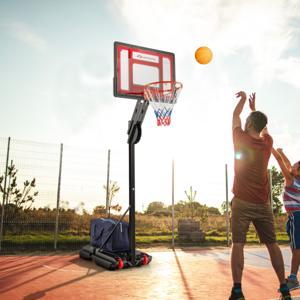 105-260 cm in Hoogte Verstelbaar Basketbalstandaard met Standaard & 2 Wielen Basketbalhoepel