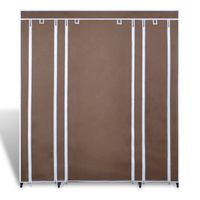 The Living Store Draagbare kast - Bruin - 45 x 150 x 176 cm - Duurzame nonwoven stof - thumbnail