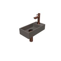 INK Versus Fonteinset - 36x18x9cm - wasbak links - 1 kraangat - Quartz beton/Mat rose goud 1805160 INK Versus Fonteinset - 36x18x9cm - wasbak links - 1 kraangat - Quartz beton/Mat rose goud 1805160