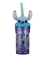 Drinkbeker met rietje - Paars