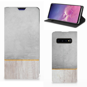 Samsung Galaxy S10 Book Wallet Case Wood Concrete