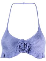 Blumarine soutien-gorge en laine à fleurs appliquées - Violet