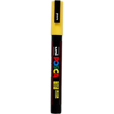 Uni-Posca Posca marker, afm pc-3m, lijndikte 0,9-1,3 mm, fijn, geel, 1 stuk