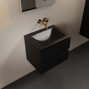 MONDIAZ AIVY 60cm badmeubel Urban, wastafel Urban solid surface midden zonder kraangat (AI-351111URBAN-NO - AI-M60URMI)