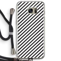 Strepen zwart-wit: Samsung Galaxy S7 Edge Transparant Hoesje met koord