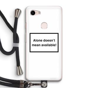 Alone: Pixel 3 Transparant Hoesje met koord