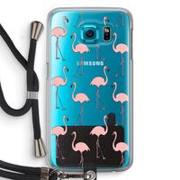 Anything Flamingoes: Samsung Galaxy S6 Transparant Hoesje met koord