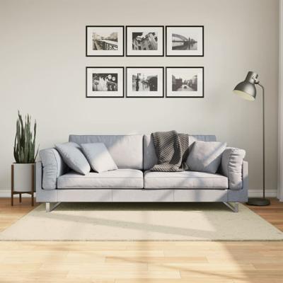 VidaXL Vloerkleed huarte laagpolig zacht wasbaar 120x170 cm crème