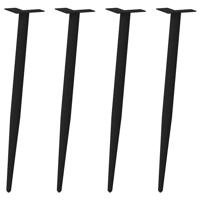 Console tafelpoten conische vorm 4 st 72-73 cm staal zwart