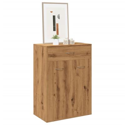 Schoenenkast 60x35x84 cm bewerkt hout artisanaal eikenkleur