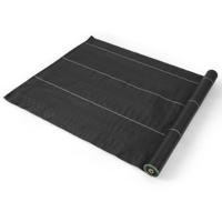 Onkruidbestrijdingsdoek 2M x 25M PP Onkruidbestrijdingsdoek met Duidelijke Rechte Geleidelijn voor Tuinpaden Zwart