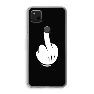 Middle finger black: Google Pixel 4a Transparant Hoesje