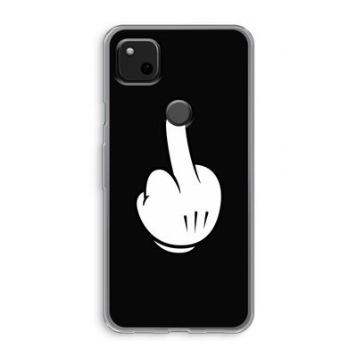 Middle finger black: Google Pixel 4a Transparant Hoesje
