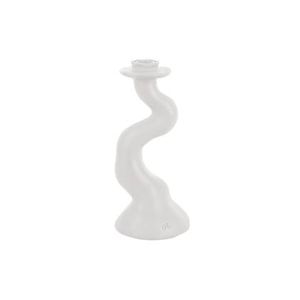 present time - Candleholder Organic Swirl medium polyresin white