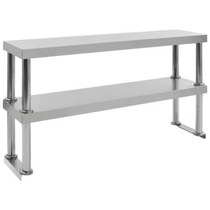 VidaXL Verhoging voor werktafel 2-laags 120x30x65 cm roestvrij staal