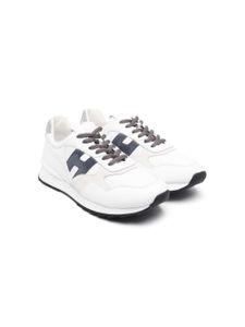 Hogan Kids baskets R261 en cuir - Blanc