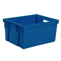 EDA Opbergkrat stapelbaar - kunststof - 30 Liter - L44 x B35 x H24 cm - blauw