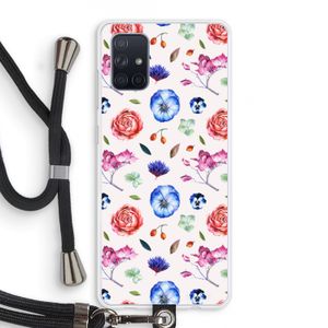 Bloemetjes: Samsung Galaxy A71 Transparant Hoesje met koord