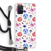 Bloemetjes: Samsung Galaxy A71 Transparant Hoesje met koord