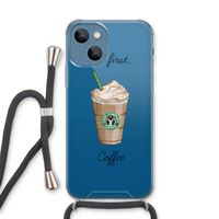 But first coffee: iPhone 13 Transparant Hoesje met koord