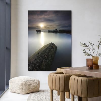 Urban Cotton Wandkleed 'Batu Lamunan' 145 x 190cm in Frame - black