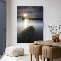 Urban Cotton Wandkleed 'Batu Lamunan' 145 x 190cm in Frame - black