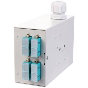 Metz Connect OpDAT REG K splice 4xSC-D (aqua), OM3,mit Crimpsplicehalter Glasvezel-splitterbox